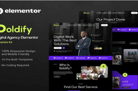 Boldify - Digital Agency Elementor Template Kit 1.0