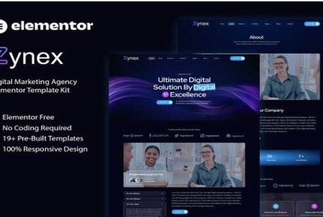 Zynex - Digital Marketing Agency Elementor Template Kit 1.0