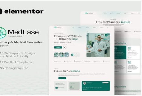 MedEase - Pharmacy & Medical Elementor Template Kit 1.0