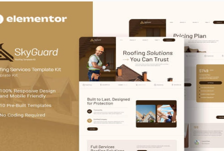 SkyGuard - Roofing Services Elementor Template Kit 1.0
