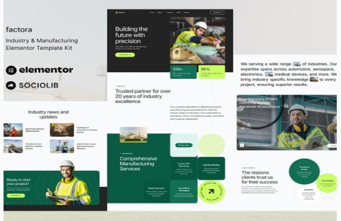Factora - Industry & Manufacturing Elementor Template Kit 1.0
