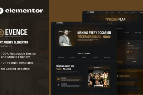 Evence - Event Agency Elementor Template Kit 1.0