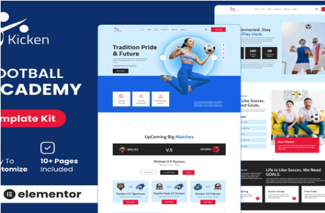 Kicken - Football & Sports Academy Elementor Template Kit 1.0