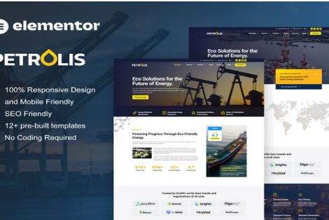 Petrolis - Oil Company & Industrial Elementor Pro Template Kit 1.0