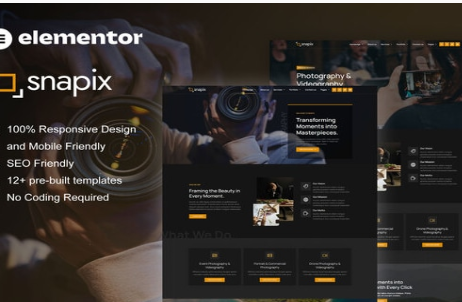 Snapix - Photography & Videography Services Elementor Template Kit 1.0
