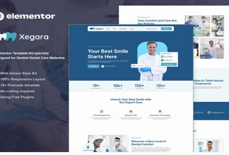 Xegara - Dentist Dental Care Elementor Template Kit 1.0