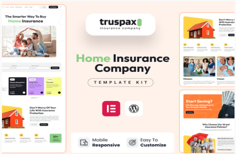 Truspax - Insurance Agency Elementor Template Kit 1.0