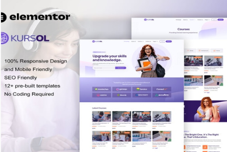 Kursol - Online Course & Education Elementor Pro Template Kit 1.0