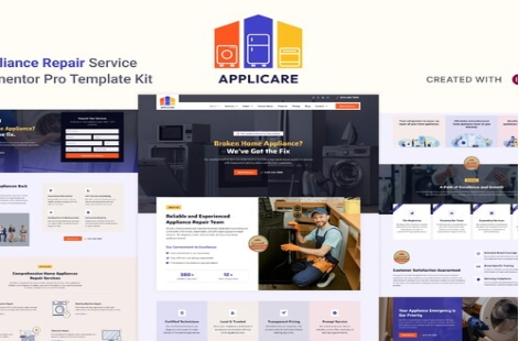 Applicare - Home Appliance Repair Services Elementor Pro Template Kit 1.0