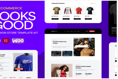 LooksGood - T-shirt Store Elementor Pro Template Kit 1.0