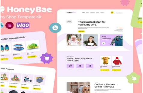 HoneyBae - Baby Shop Ecommerce Elementor Pro Template Kit 1.0