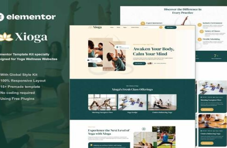 Xioga - Yoga Wellness Elementor Template Kit 1.0