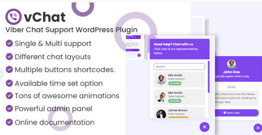 vChat - Viber Chat Support WordPress Plugin 1.3.2
