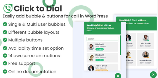 Click to dial - Direct call from website WordPress 1.2.4