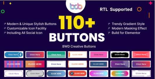 Creative buttons addon for elementor  1.0