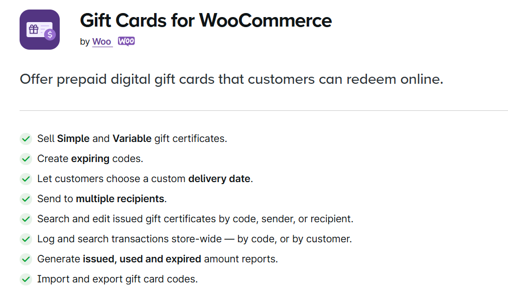 Woocommerce Gift Cards