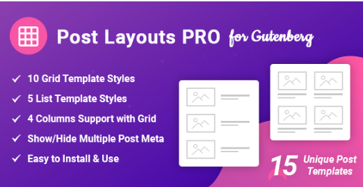 Post Layouts Pro for Gutenberg 1.0.5
