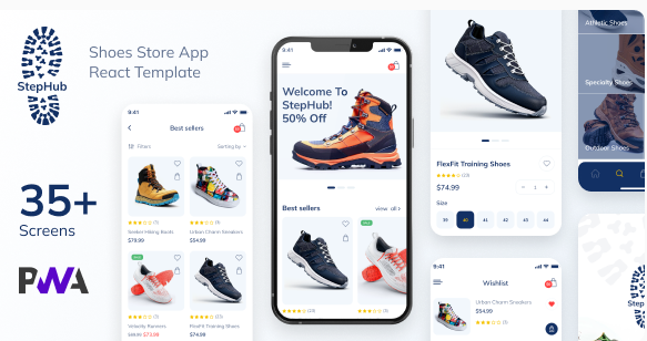 StepHub - Shoes Store & eCommerce React Mobile App | PWA with Laravel Backend