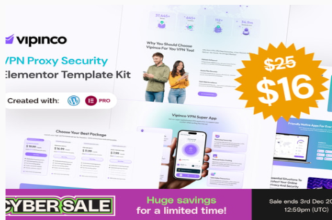 Vipinco - VPN Proxy Security Elementor Pro Template Kit 1.0