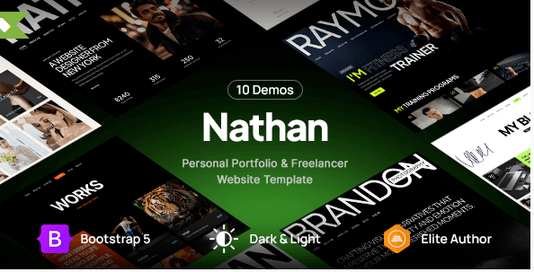 Personal Resume CV Portfolio Website Template - Nathan
