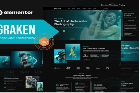 Graken - Underwater Photography Elementor Template Kit 1.0