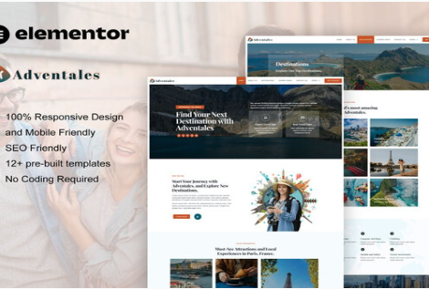 Adventales - Modern Travel Blog Elementor Template Kit 1.0