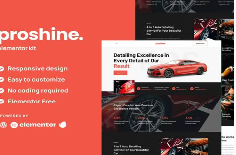 Proshine - Car Detailing & Auto Service Elementor Template Kit 1.0