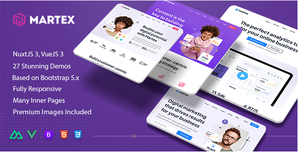 Martex - Software, SaaS & Startup NuxtJS 3 Template