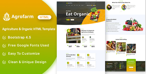 Agrofarm - Agriculture & Organic HTML Template