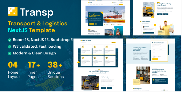 Transp - Transport Courier & Logistics NextJS Template