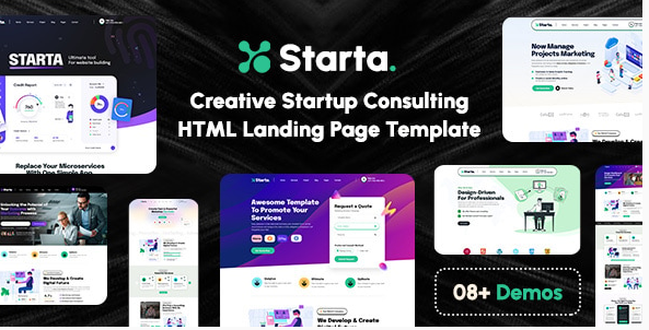 Starta - Creative Startup Agency & Consulting HTML Landing Page Template