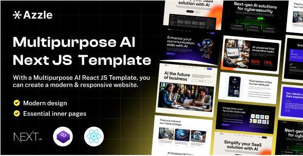 Azzle - AI Technology & Startup React Next Js Template