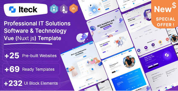 Iteck - Vue Software & Technology Template