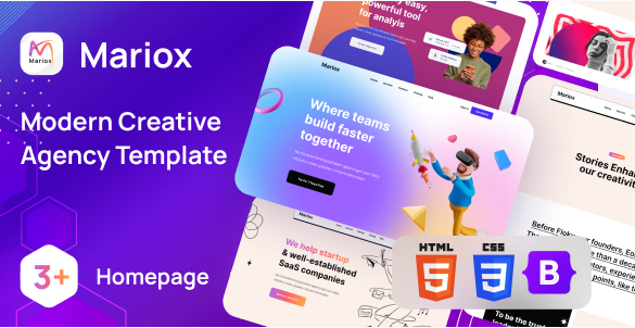 Mariox - Modern Creative Agency HTML5 Template.