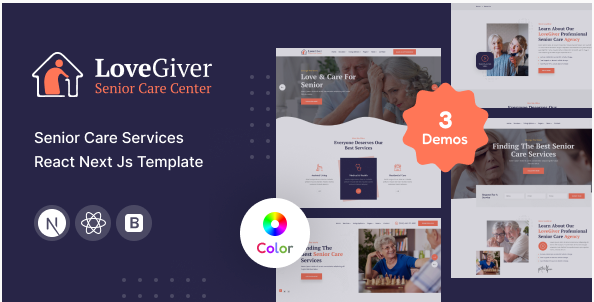 Lovegiver - Senior Care React Next Js Template