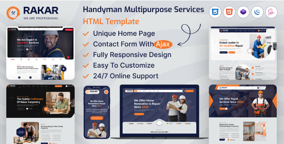 Rakar- Multipurpose Services HTML Template