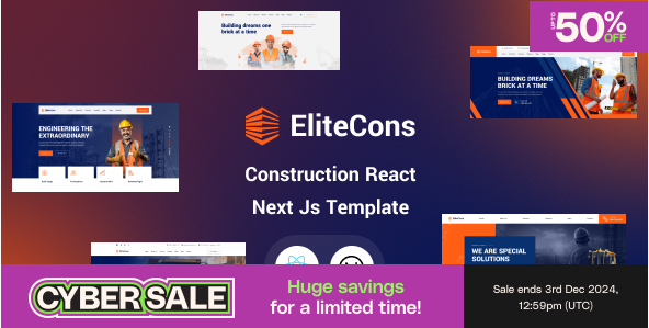 Elitecons - Construction Building React Next Js