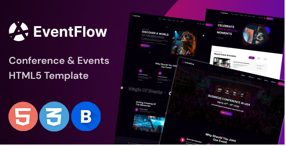 EventFlow - Event, Conference & Meetup HTML5 Template