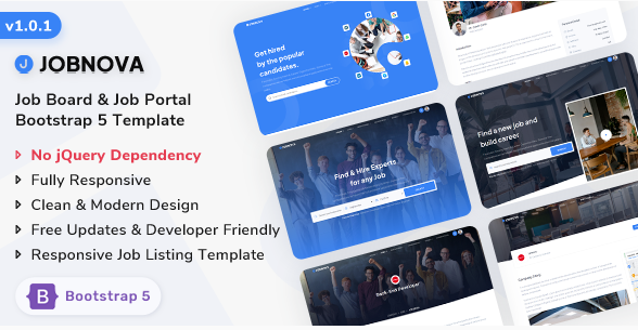 Jobnova - Job Board, Job Portal and Job Listing Bootstrap 5 Template