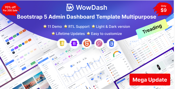 Bootstrap Admin Dashboard Template Multipurpose - WowDash