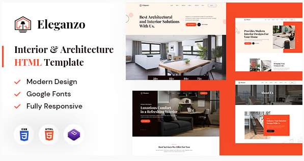 Eleganzo | Interior & Architecture HTML Template