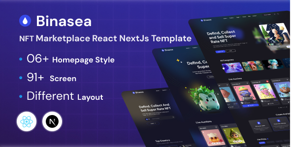 Binasea - NFT Portfolio React NextJS Template