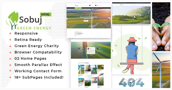 Sobuj - Renewable Energy & Ecology Friendly Industrial Template