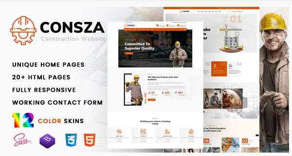 Consza - Construction & Architecture Template