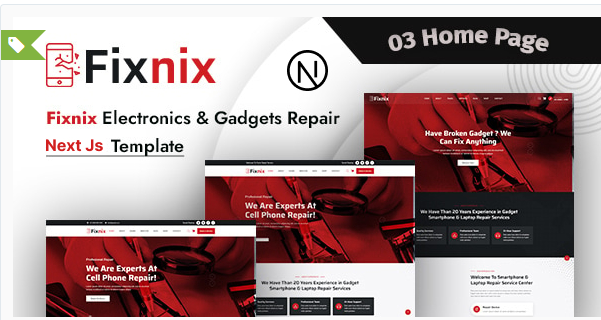 Fixnix - Electronics & Gadgets Repair React Next Js Template