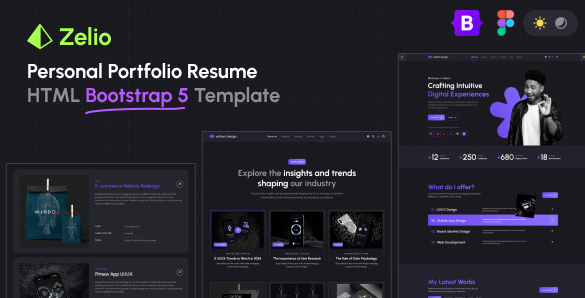 Zelio - Personal Portfolio HTML Bootstrap Template