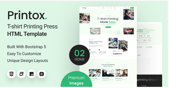 Printox- T-shirt Printing Press HTML Template