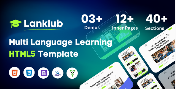 Lanklub - Multi Language Learning HTML Template