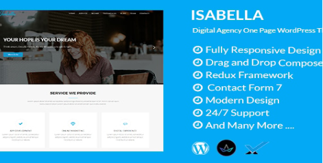Isabella - Digital Agency One Page WordPress Theme  1.0