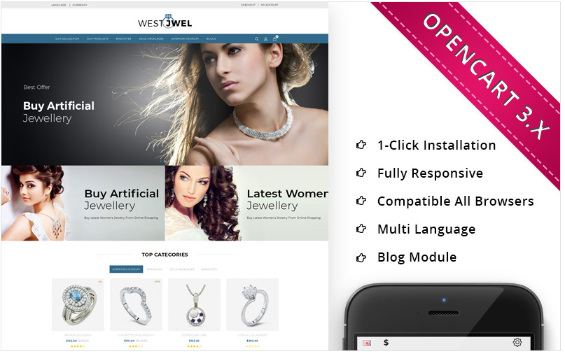 Westjwel Jewellery - Responsive OpenCart Template